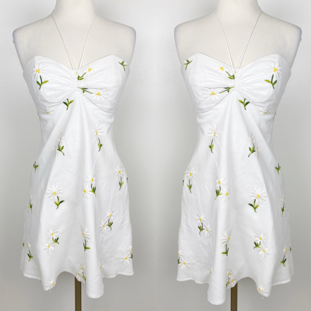 Shoshanna White Floral Halter Dress Size 6